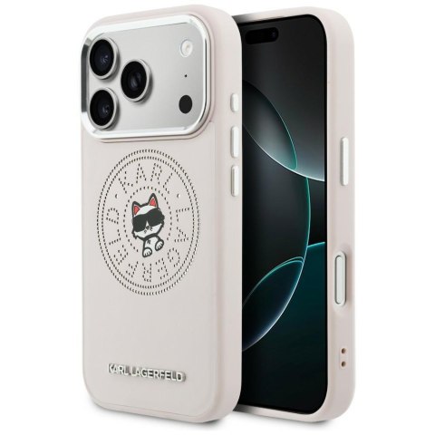 Etui Karl Lagerfeld Point & Choupette Sketch MagSafe do iPhone 17 Pro różowy