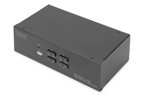 Przełącznik KVM, 4 portowy, 4K 60Hz, 8xDP IN, 2xDP OUT, 2xUSB A, 2x Audio IN&OUT