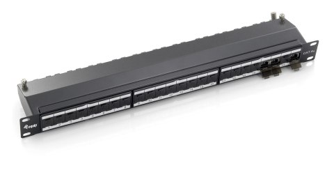 Wyposaż 19-calowy panel krosowy 24xRJ45 Cat6a FTP 1U 500MHz RAL9005