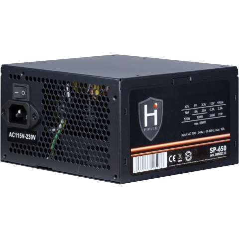 Zasilacz Inter-Tech HIPOWER SP-650 650W 20+4 pin ATX ATX Czarny