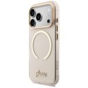 Etui Guess IML Script Metal MagSafe do iPhone 17 Pro Max różowy