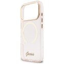 Etui Guess IML Script Metal MagSafe do iPhone 17 Pro Max różowy