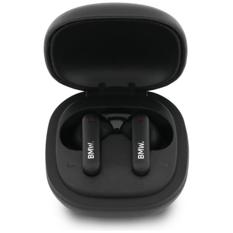 Słuchawki Bluetooth TWS BMW Leather Metal Logo ENC czarny