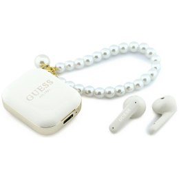Słuchawki TWS Guess Pearl Strap biały