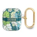 Guess GUA2HHFLN AirPods cover zielony/green Flower Strap Collection