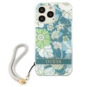 Guess GUHCP13LHFLSN iPhone 13 Pro / 13 6,1" zielony/green hardcase Flower Strap