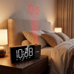 GREENBLUE RADIOBUDZIK CYFROWY LED Z PROJEKTOREM GREENBLUE,RADIO FM, ALARM, ZEGAR 12/24, ZASILANIE USB 5V DC + CR2032 GB172