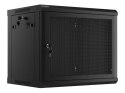SZAFA INSTALACYJNA RACK WISZĄCA 19" 9U 600X450 CZARNA DRZWI PERFOROWANE LANBERG (FLAT PACK)