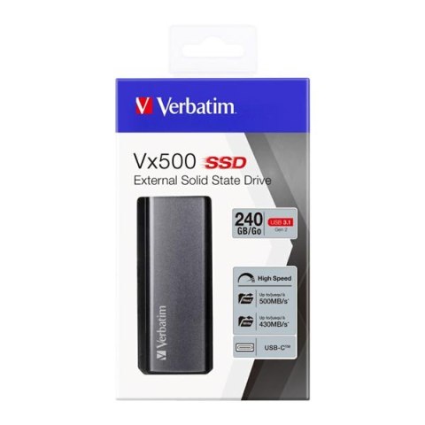 Dysk zewnętrzny SSD Vx500 Verbatim USB 3.0 (3.2 Gen 1), 240GB, 47442