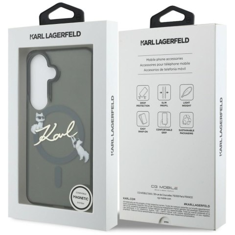 Etui Karl Lagerfeld IML KC Script MagSafe do Samsung Galaxy S26 Plus czarny
