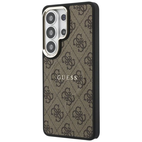 Etui Guess 4G Embossed Ring MagSafe do Samsung Galaxy S26 Ultra brązowy