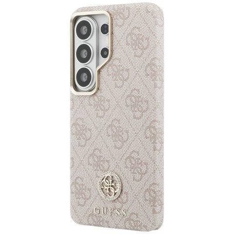 Etui Guess 4G Rhinestone Round Logo MagSafe do Samsung Galaxy S26 Ultra różowy