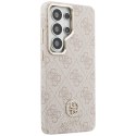 Etui Guess 4G Rhinestone Round Logo MagSafe do Samsung Galaxy S26 Ultra różowy