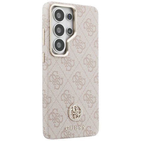 Etui Guess 4G Rhinestone Round Logo MagSafe do Samsung Galaxy S26 Ultra różowy