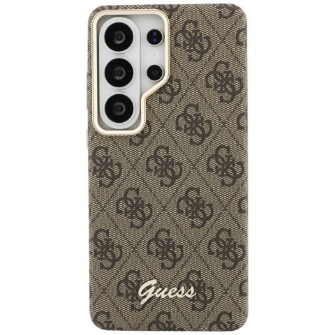 Etui Guess 4G Script MagSafe do Samsung Galaxy S26 Ultra brązowy