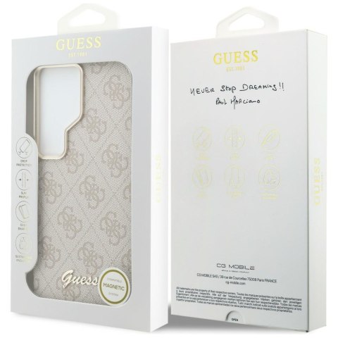 Etui Guess 4G Script MagSafe do Samsung Galaxy S26 Ultra różowy