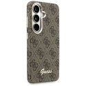 Etui Guess 4G Script MagSafe do Samsung Galaxy S26 brązowy
