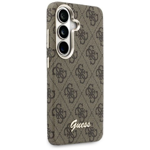 Etui Guess 4G Script MagSafe do Samsung Galaxy S26 brązowy