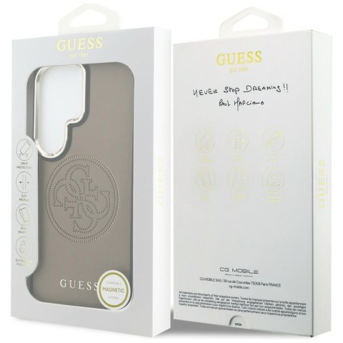 Etui Guess Perforated Logo MagSafe do Samsung Galaxy S26 Ultra brązowy