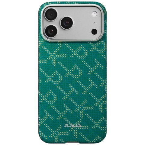 PITAKA Monogram-Gold/Green Ultra-Slim 
Case for iPhone 17 Pro