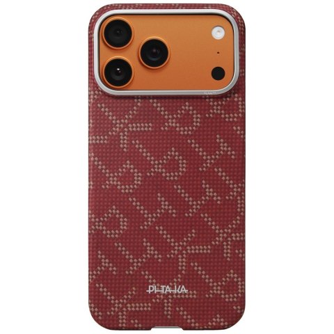 PITAKA Monogram-Gold/Red Ultra-Slim 
Case for iPhone 17 Pro