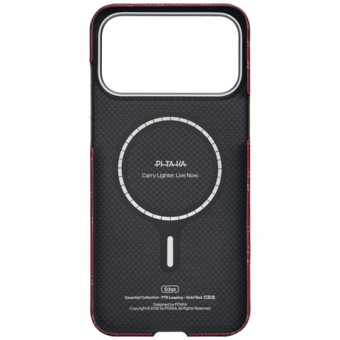 PITAKA Monogram-Gold/Red Ultra-Slim 
Case for iPhone 17 Pro