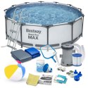 Basen ogrodowy stelażowy 366 x 100 cm zestaw 17w1 Bestway 56418