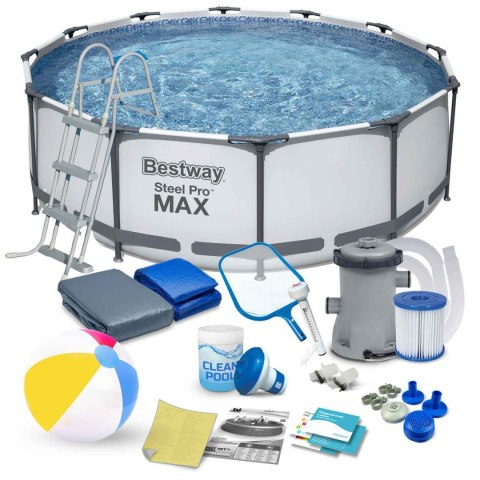 Basen ogrodowy stelażowy 366 x 100 cm zestaw 17w1 Bestway 56418