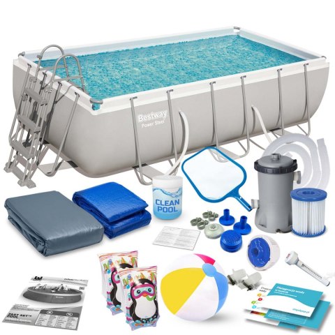 Basen ogrodowy stelażowy 404 x 201 x 100 cm 18w1 Bestway 56441