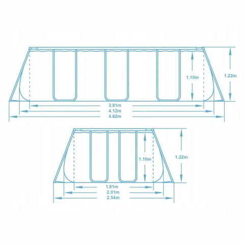 Basen ogrodowy stelażowy 412 x 201 x 122 cm 17w1 Bestway 56722