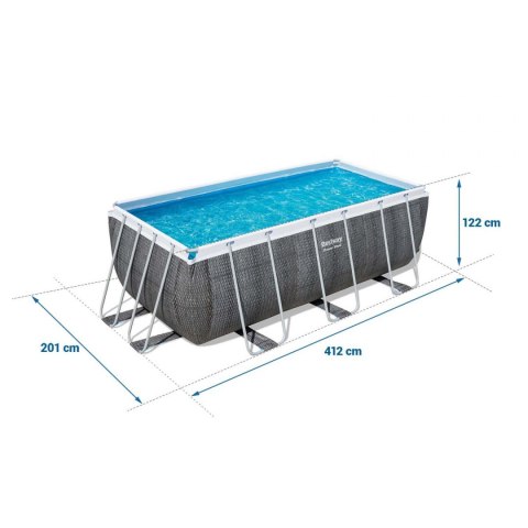 Basen ogrodowy stelażowy 412 x 201 x 122 cm 17w1 Bestway 56722