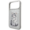 Etui Nimmy Lucky Fashion Cat MagSafe do iPhone 17 Pro szary