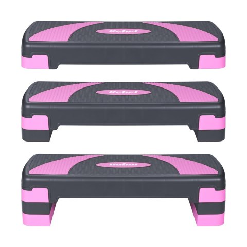 REBEL ACTIVE STEP DO AEROBIKU I ĆWICZEŃ FITNESS, 3 STOPNIE, 78 CM, SZARO-FIOLETOWY RBA-3225-PU