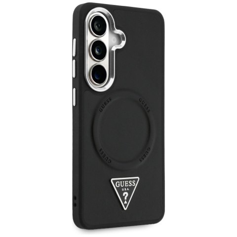 Etui Guess Embossed Ring Triangle Logo MagSafe do Samsung Galaxy S26 czarny