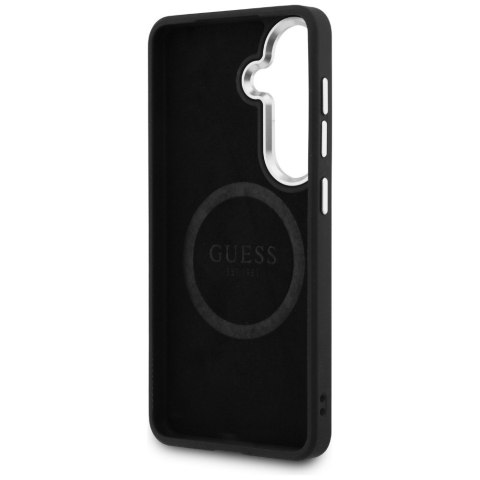 Etui Guess Embossed Ring Triangle Logo MagSafe do Samsung Galaxy S26 czarny