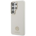 Etui Guess Rhinestone Round Logo MagSafe do Samsung Galaxy S26 Ultra beżowy