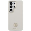 Etui Guess Rhinestone Round Logo MagSafe do Samsung Galaxy S26 Ultra beżowy