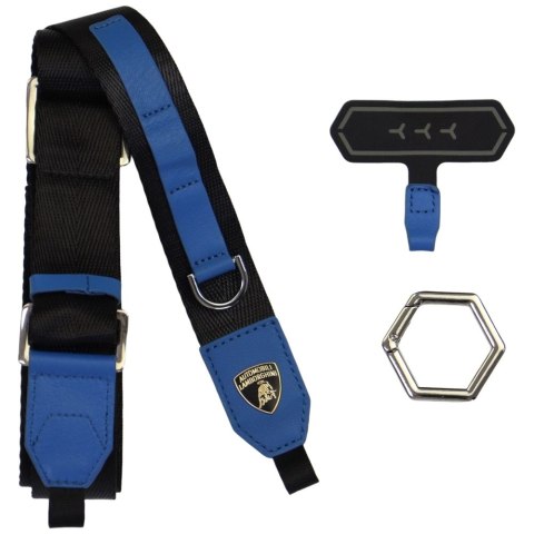 Uniwersalna smycz Lamborghini D1 Crossbody Webbing Strap niebieski