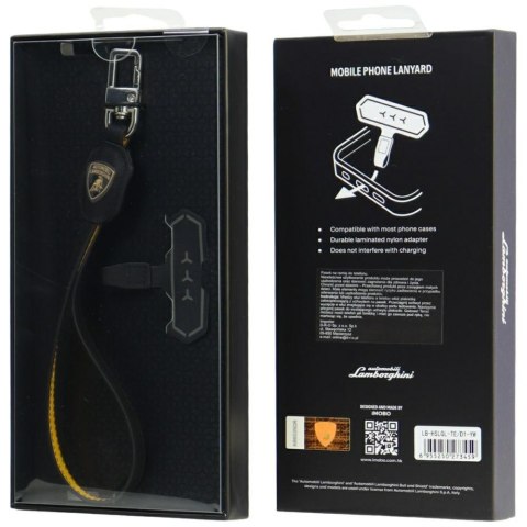 Uniwersalna smycz Lamborghini D1 Leather Handstrap żółty