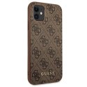 Guess GUHCN61G4GFBR iPhone 11 6,1" brązowy/brown hard case 4G Metal Gold Logo