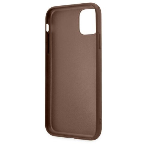 Guess GUHCN61G4GFBR iPhone 11 6,1" brązowy/brown hard case 4G Metal Gold Logo