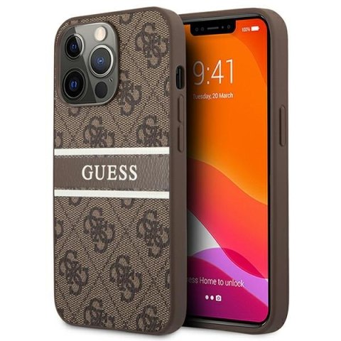 Guess GUHCP13X4GDBR iPhone 13 Pro Max 6,7" brązowy/brown hardcase 4G Stripe
