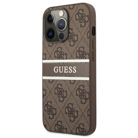 Guess GUHCP13X4GDBR iPhone 13 Pro Max 6,7" brązowy/brown hardcase 4G Stripe