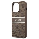 Guess GUHCP13X4GDBR iPhone 13 Pro Max 6,7" brązowy/brown hardcase 4G Stripe