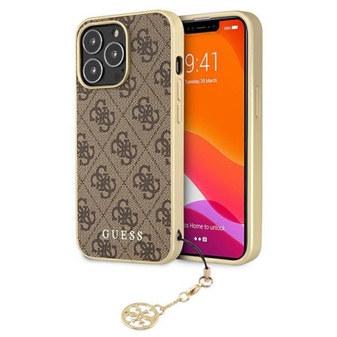 Guess GUHCP13XGF4GBR iPhone 13 Pro Max 6,7" brązowy/brown hardcase 4G Charms Collection