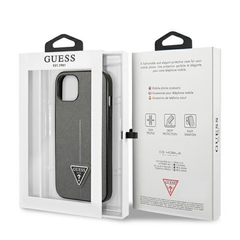 Guess GUHCP13MPSATLG iPhone 13 6,1" srebrny/silver hardcase SaffianoTriangle Logo