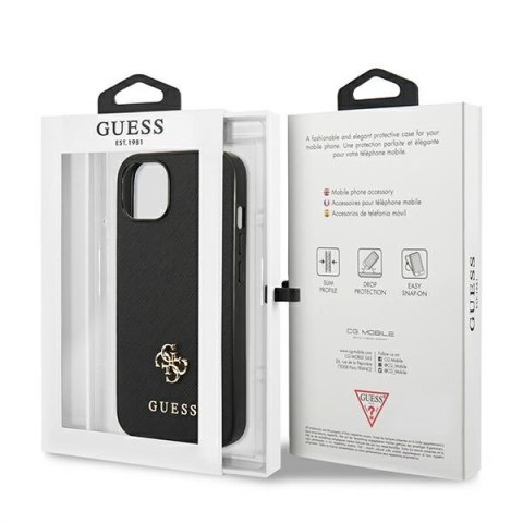 Guess GUHCP13SPS4MK iPhone 13 mini 5,4" czarny/black hardcase Saffiano 4G Small Metal Logo