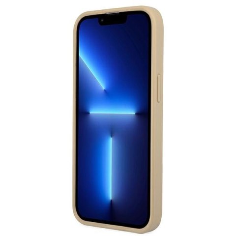Guess GUHCP13SPSATLE iPhone 13 mini 5,4" beżowy/beige hardcase SaffianoTriangle Logo