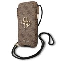 Guess Torebka na telefon GUHCP12L4GPSBR 6,7" brązowy/brown 4G Metal Logo