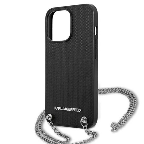 Karl Lagerfeld KLHCP13LPMK iPhone 13 Pro / 13 6,1" hardcase czarny/black Leather Textured and Chain